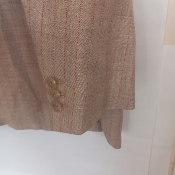 Ermenegildo Zegna recent wool/ linen 40R unconstructed bold striped - Picture 5 of 12